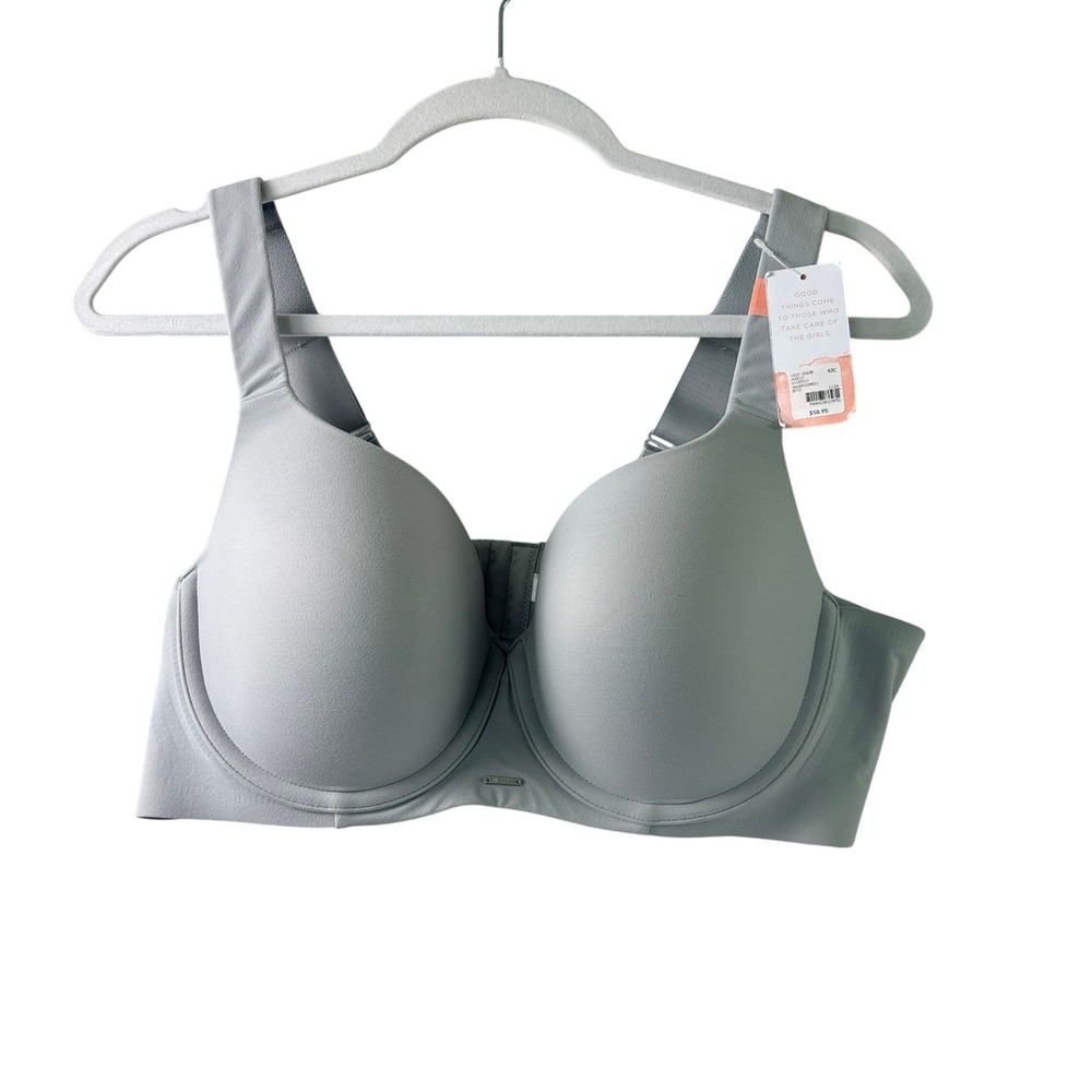 Cacique Balconette Bra Size 42C Gray Modern Luxe Lightly Lined Underwire NWT